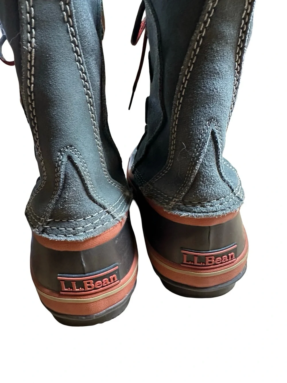 LL Bean Leather Fleece Lined Winter Duck Boots Sz 6